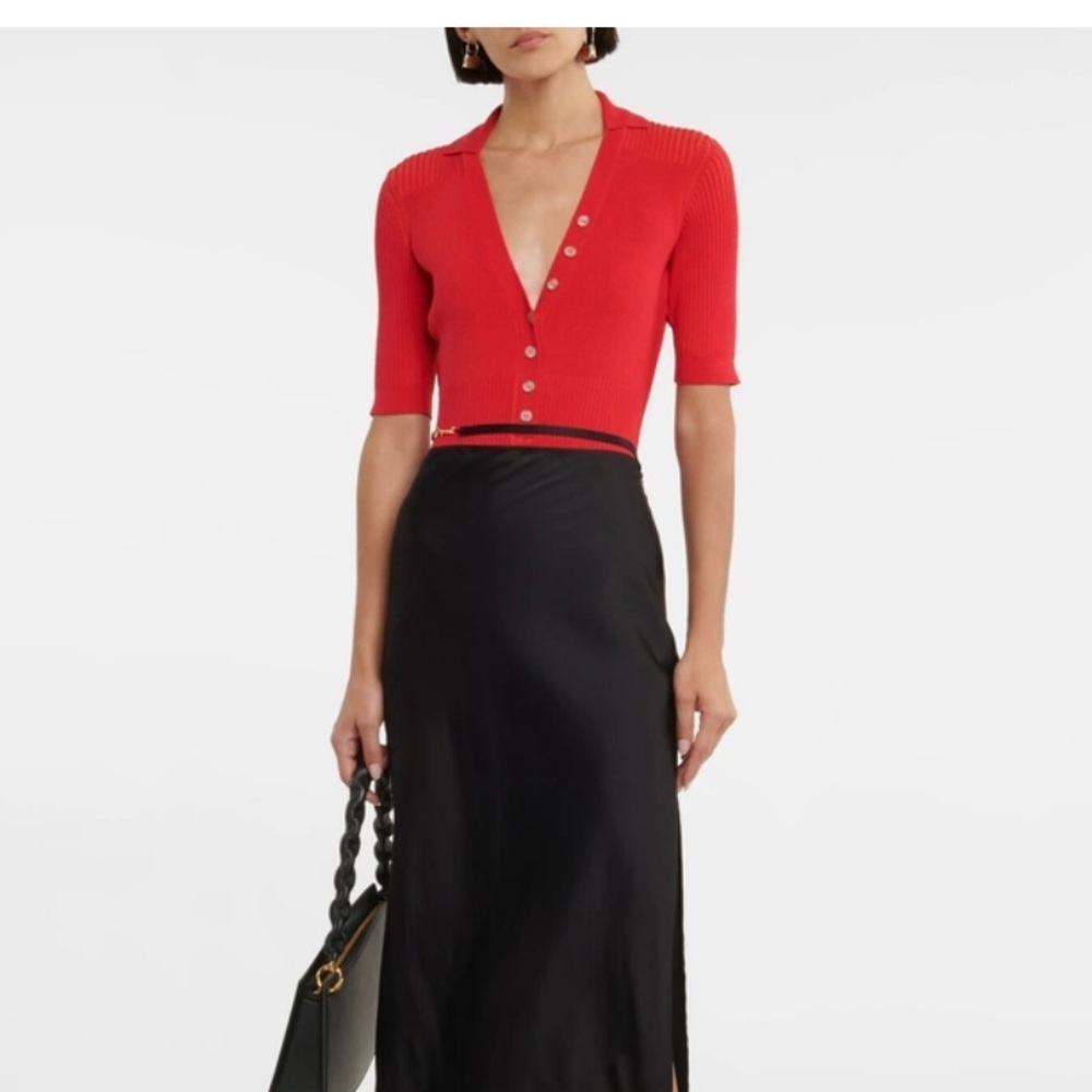 Jacquemus Le Body Yauco Polo Bodysuit Red Size 40